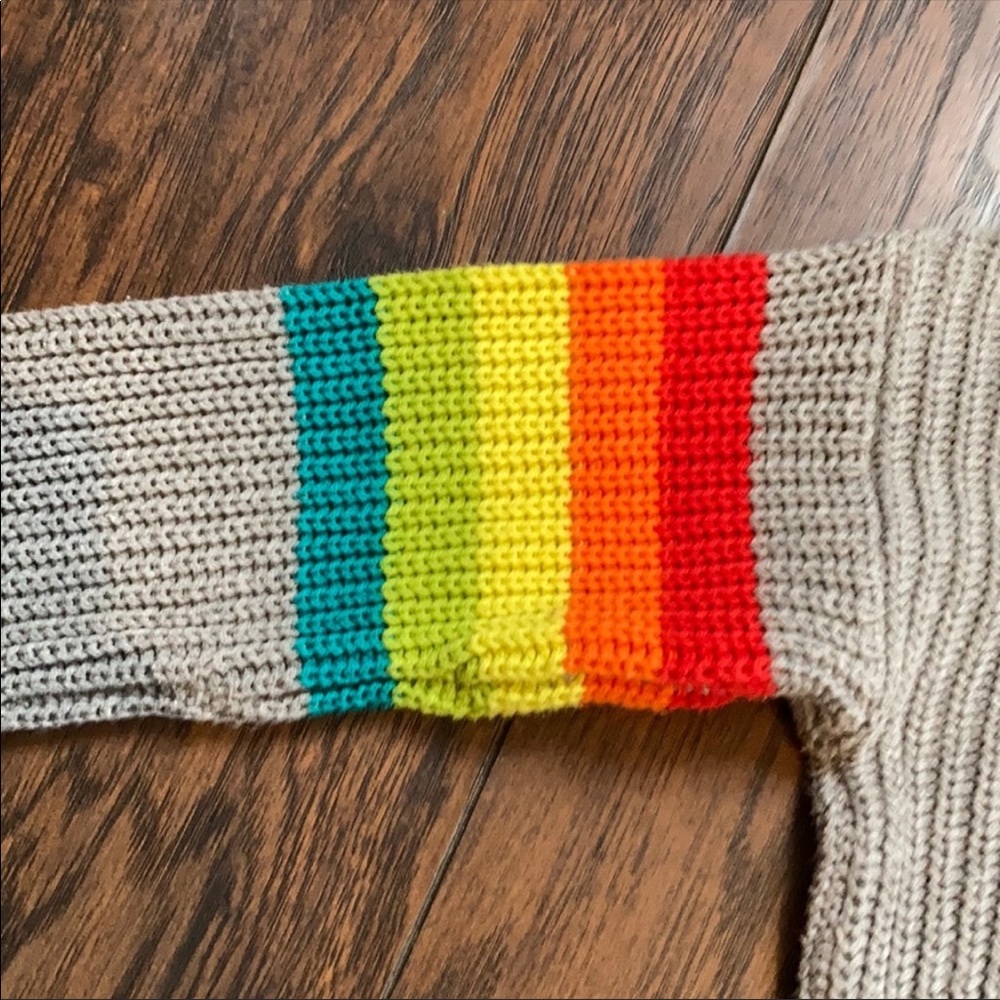 Urban Outfitters Gray Rainbow Stripe Sweater - Picture 2 of 6